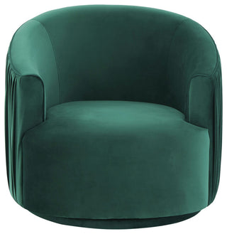 TOV Furniture London Forest Green Pleated Swivel Chair
