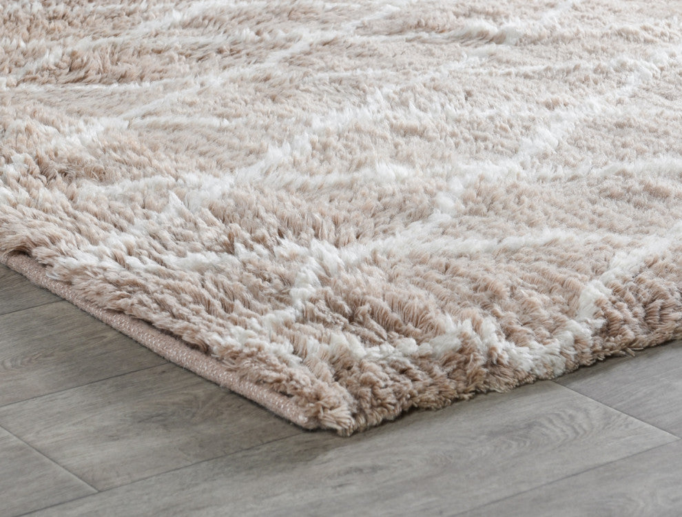 Classic Home Hawthorne Diamond Shag Light Mocha/Ivory 5x8 Rug