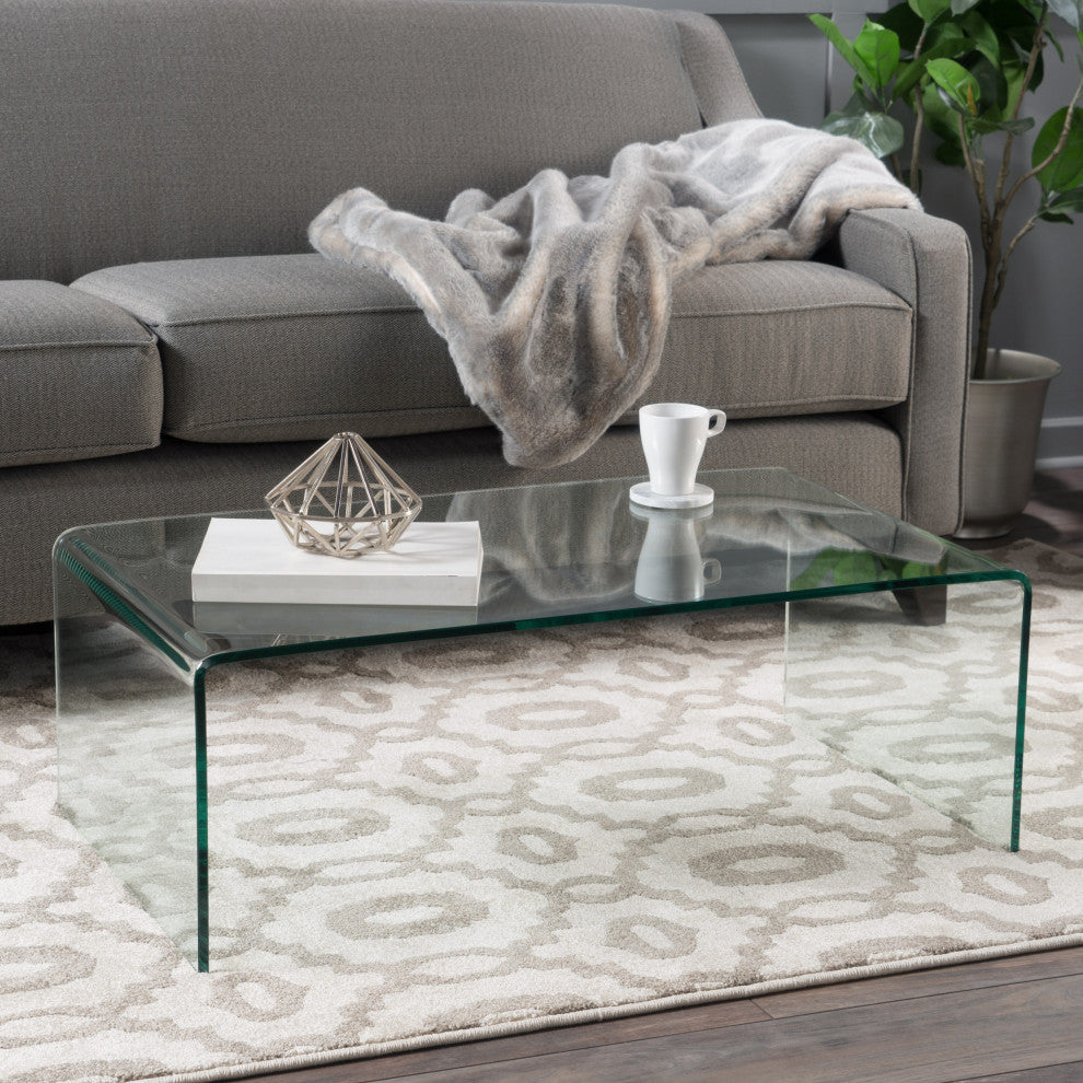 GDF Studio Classon Glass Rectangle Coffee Table