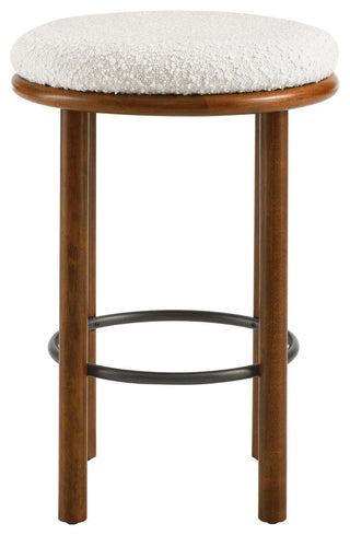 Fable Boucle Fabric Counter Stools - Set of 2 - Walnut Ivory