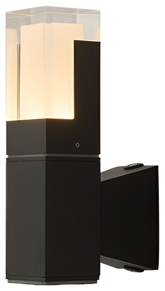 Modern Black Outdoor Waterproof LED Wall Mounted Lamp For Villa, Porch, A