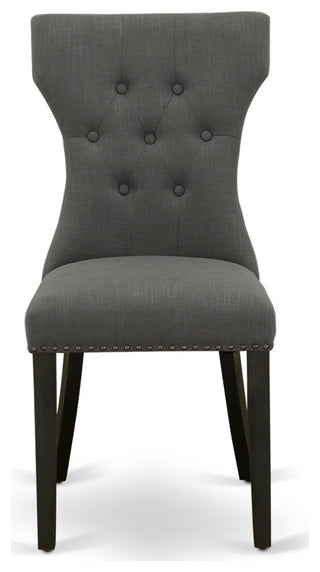 5 Pc Dining Set, 1 Drop Leaves Table, 4 Dark Gotham Grey Chair