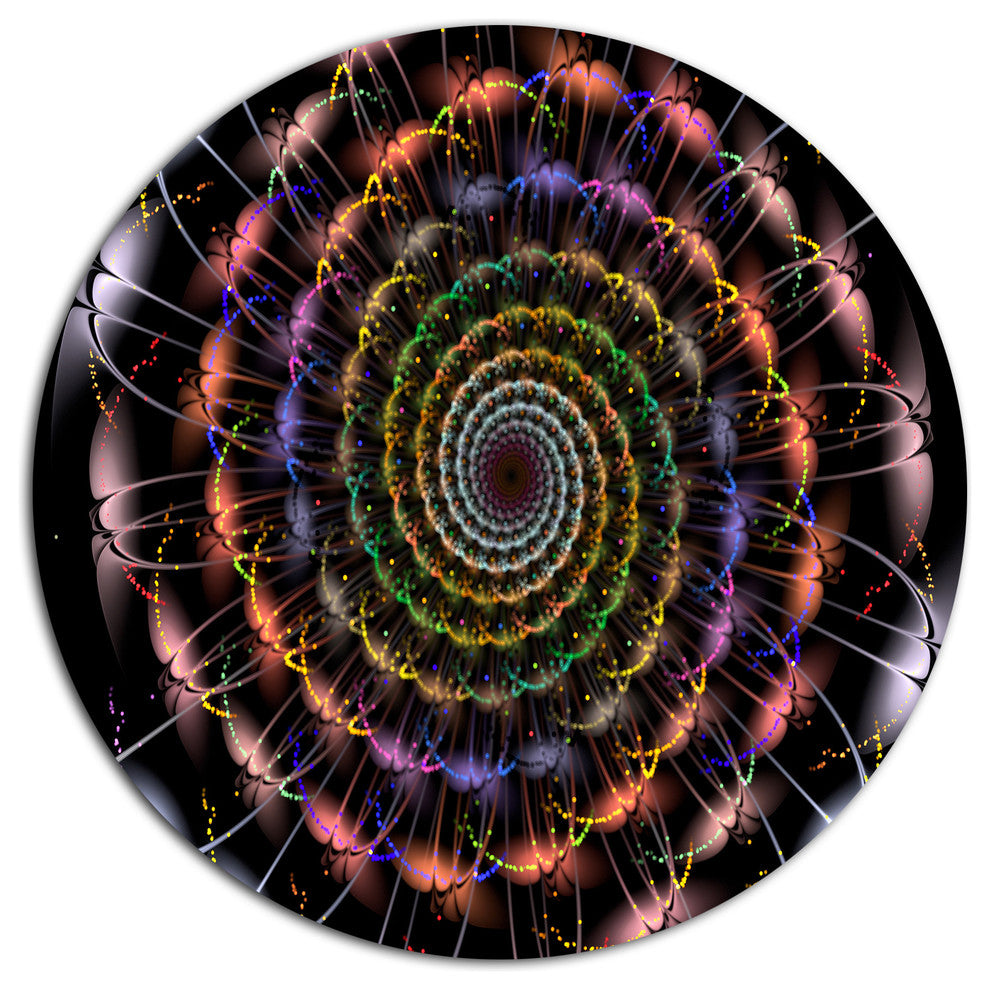 Multicolor Abstract Spiral Flower, Abstract Round Metal Wall Art, 23"