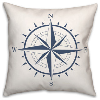 Compass Navy 18x18 Pillow