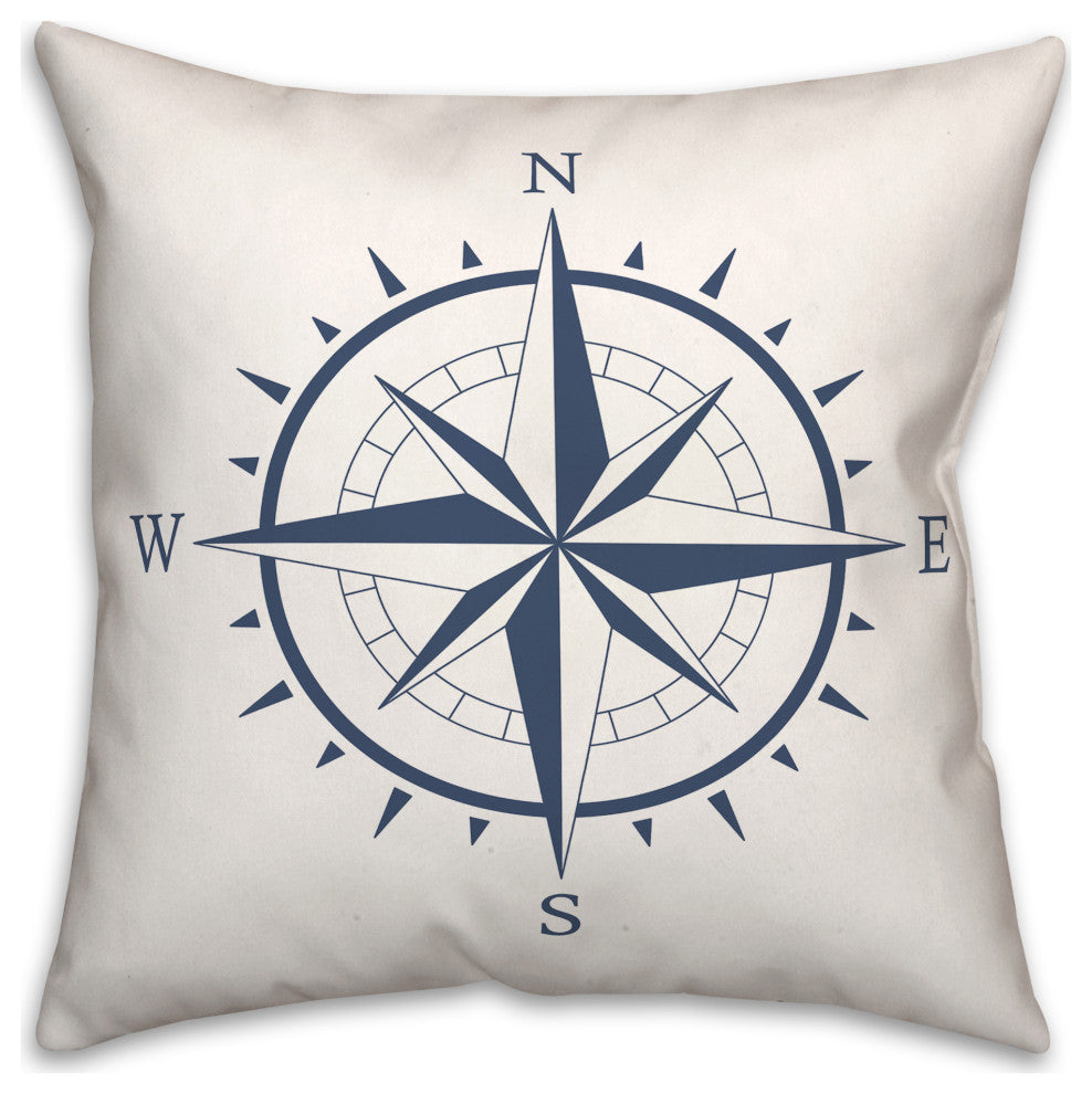 Compass Navy 18x18 Pillow