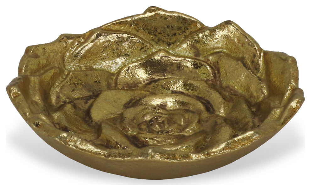 Cast Iron Lotus Table Decor, Gold