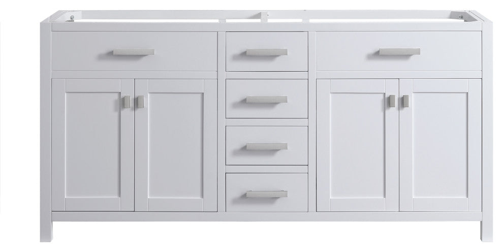 London 71-in White Bathroom Vanity Base Cabinet Without Top