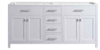 London 71-in White Bathroom Vanity Base Cabinet Without Top