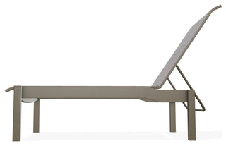 Leeward Sling Stackable Outdoor Chaise Lounge, Fossil/Beachwood