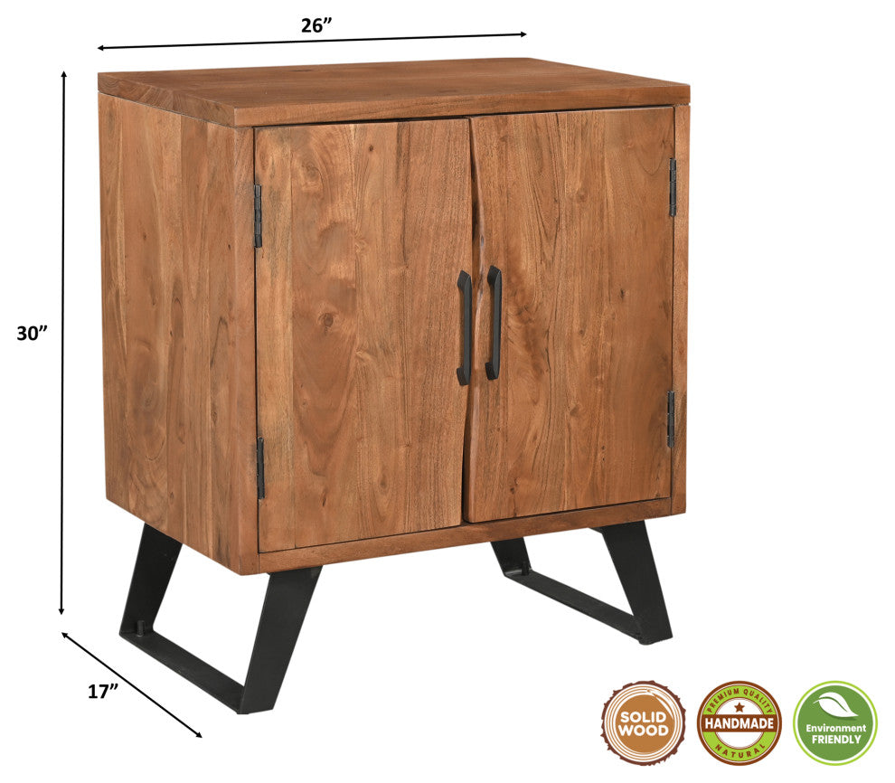Lydia 2-door Live Edge Solid Wood Nightstand