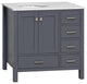 Horizon 36" Bathroom Vanity, Marine Gray, Engineered Carrara