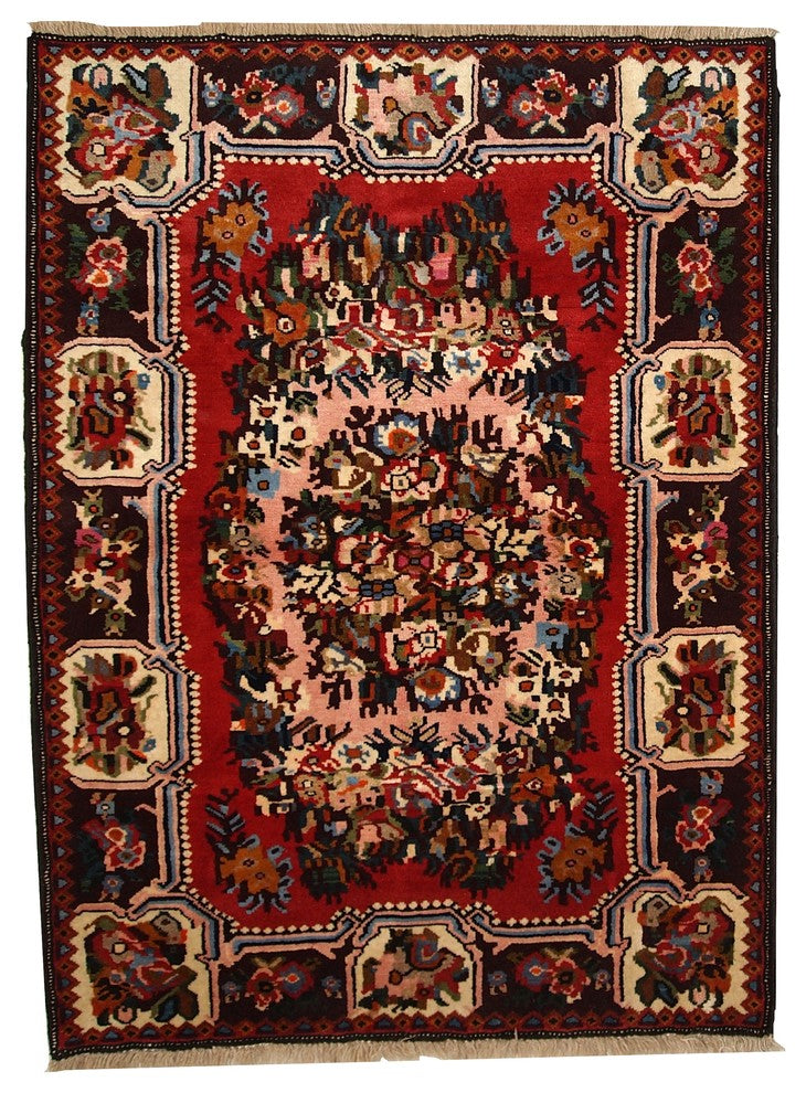 Consigned, Hand Made Vintage Persian Bakhtiari Rug 3.7'x4.9', 1970