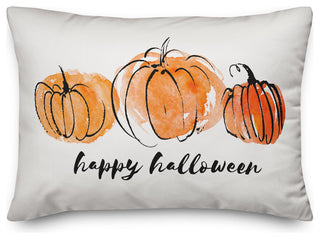 Watercolor Pumpkins 14"x20" Throw Pillow