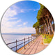 Promenade And Pine Trees In Italy, Landscape Disc Metal Wall Art, 23"
