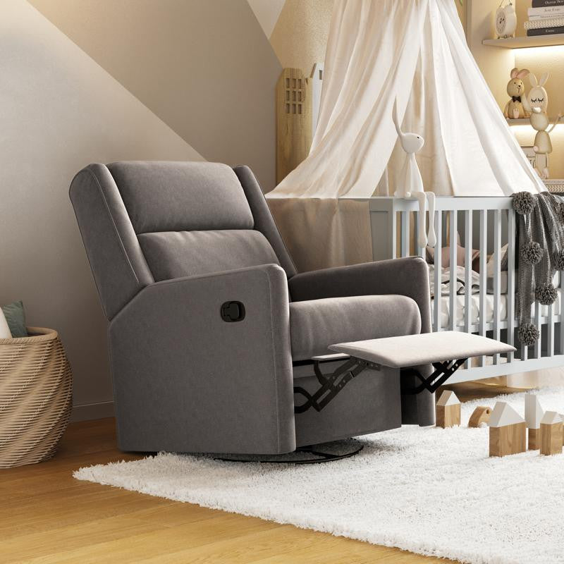 Cash Swivel Glider Rocker Recliner Chair, Dark Gray