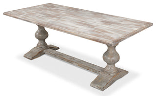 Lionisio Rectangle Trestle Dining Table Brown Traditional