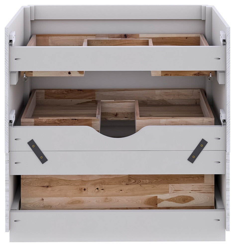 Fresca Formosa Floor Standing Bathroom Cabinet, Rustic White, 70", Cabinet Only