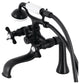 KS248MB Deck Mount Clawfoot Tub Faucet With Hand Shower, Matte Black