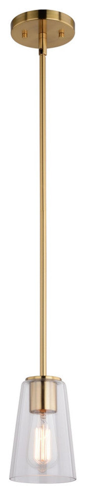 Beverly One Light Mini Pendant in Muted Brass