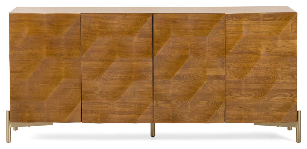 Modrest Killeen Modern Gold + Walnut Buffet