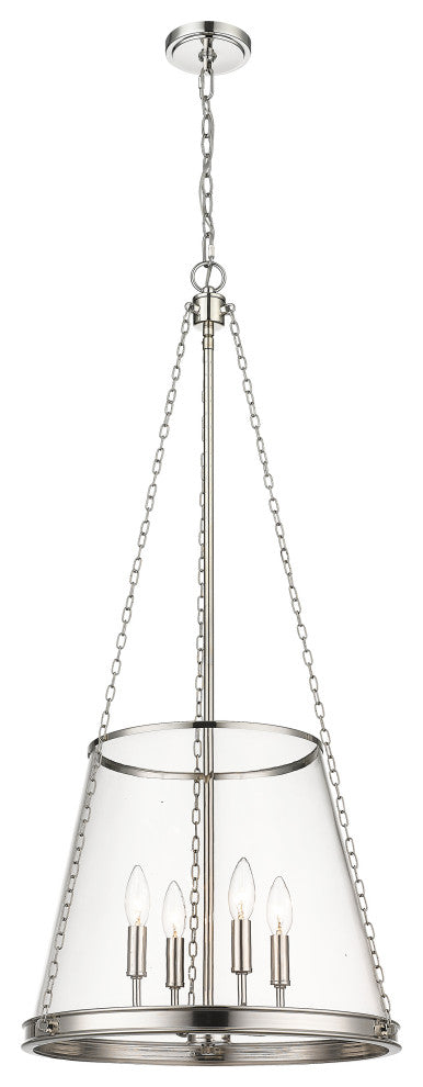 Zlite 341P18-PN 4-Light Pendant, Clear
