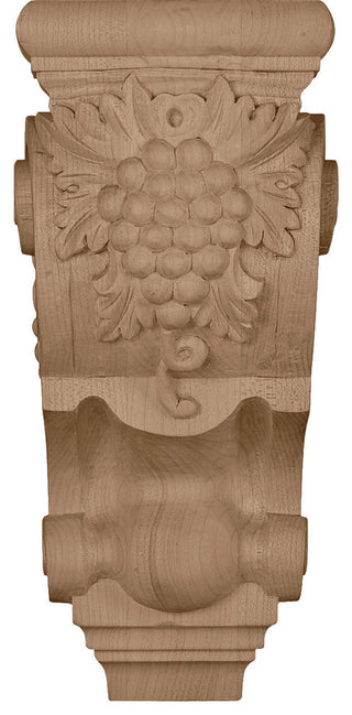 4 7/8"W x 5 1/2"D x 10 7/8"H Medium Grape Bunches Corbel, Cherry