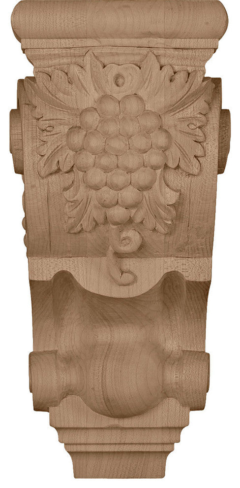 4 7/8"W x 5 1/2"D x 10 7/8"H Medium Grape Bunches Corbel, Cherry