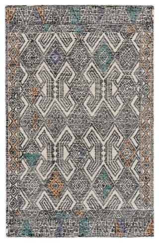 Weave & Wander Oria Rug, Black/Tangerine, 8'x11'