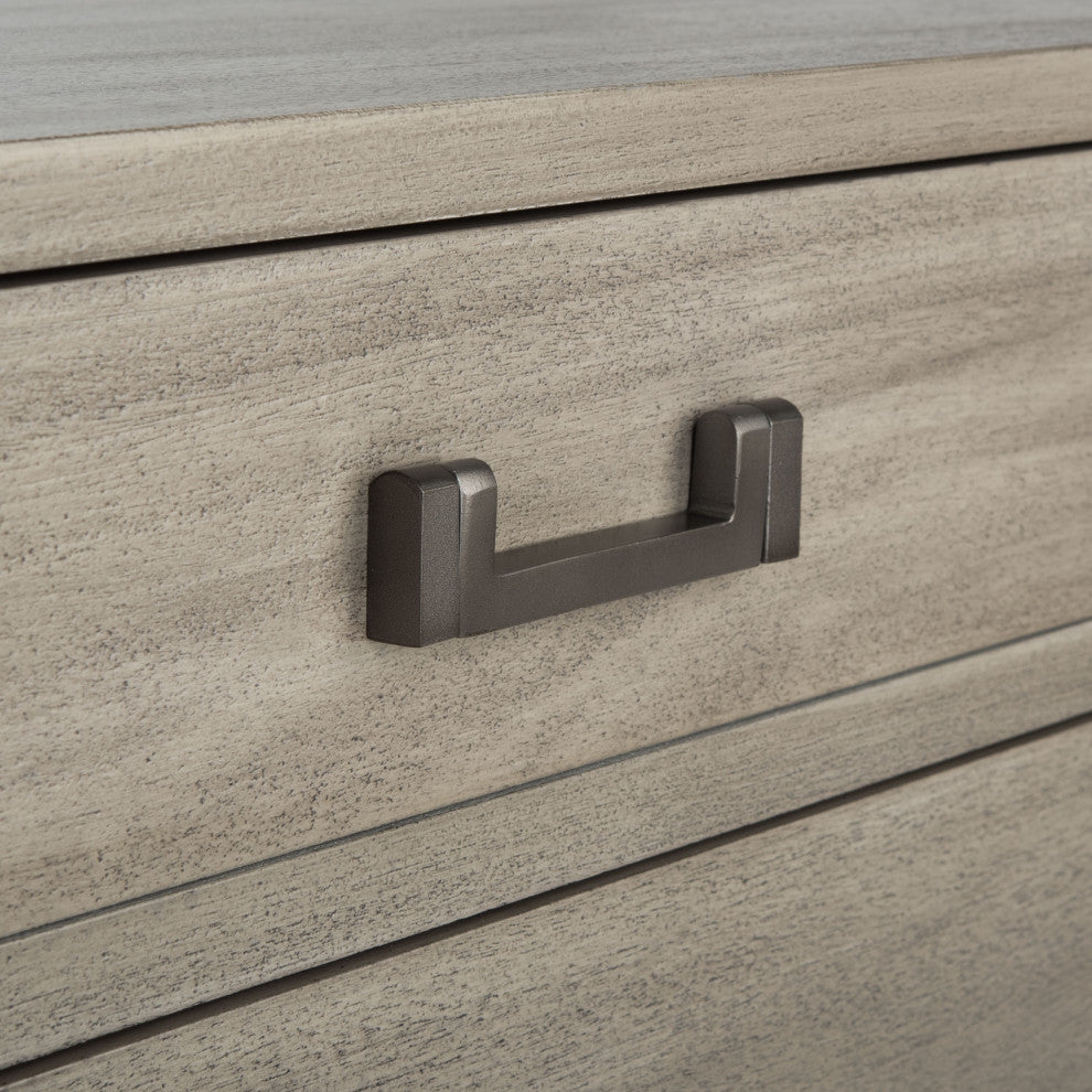 Safavieh Couture Nisha 3 Drawer Wood Nightstand, Light Grey