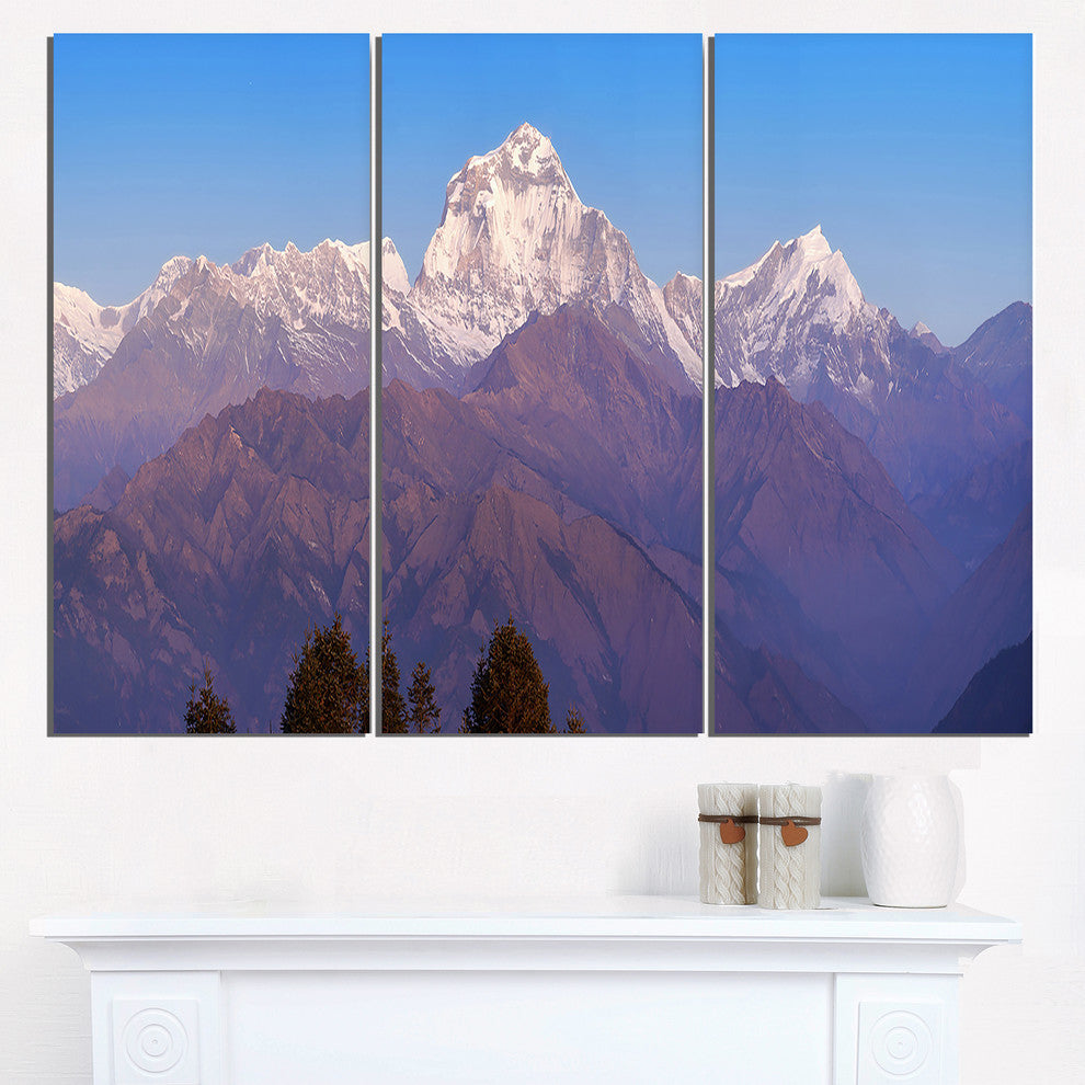 "Snowy Dhaulagiri Peaks Himalayas" Metal Wall Art, 3 Panels, 36"x28"