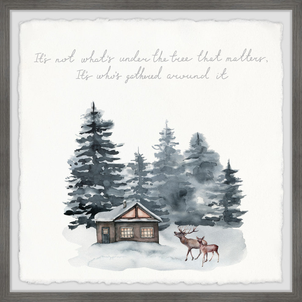 "Perfect White Christmas" Framed Painting Print, 18x18