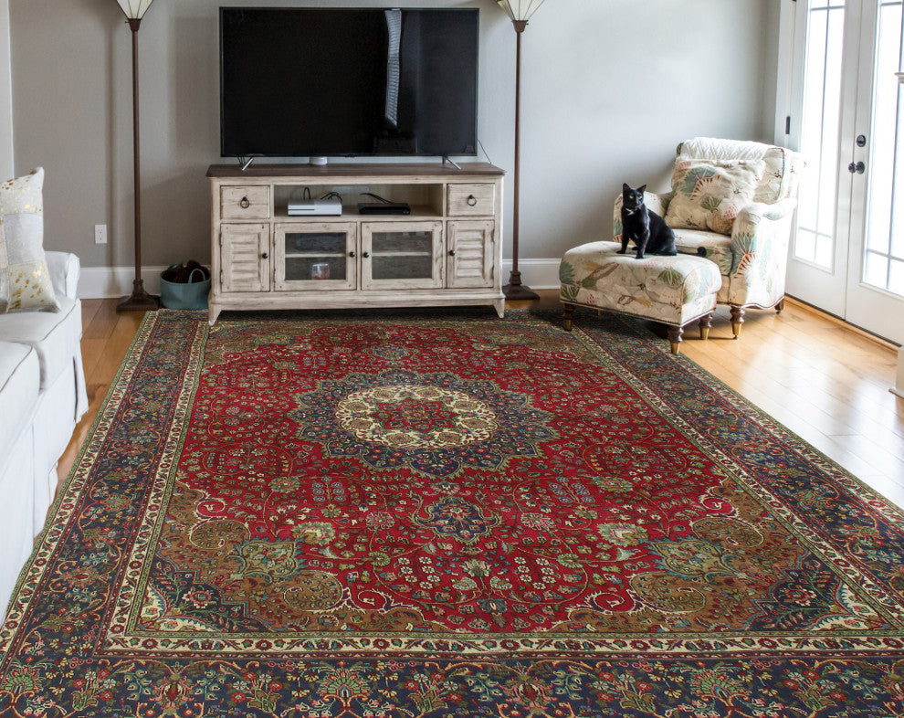 Fine Vintage Distressed Johana Red Rug