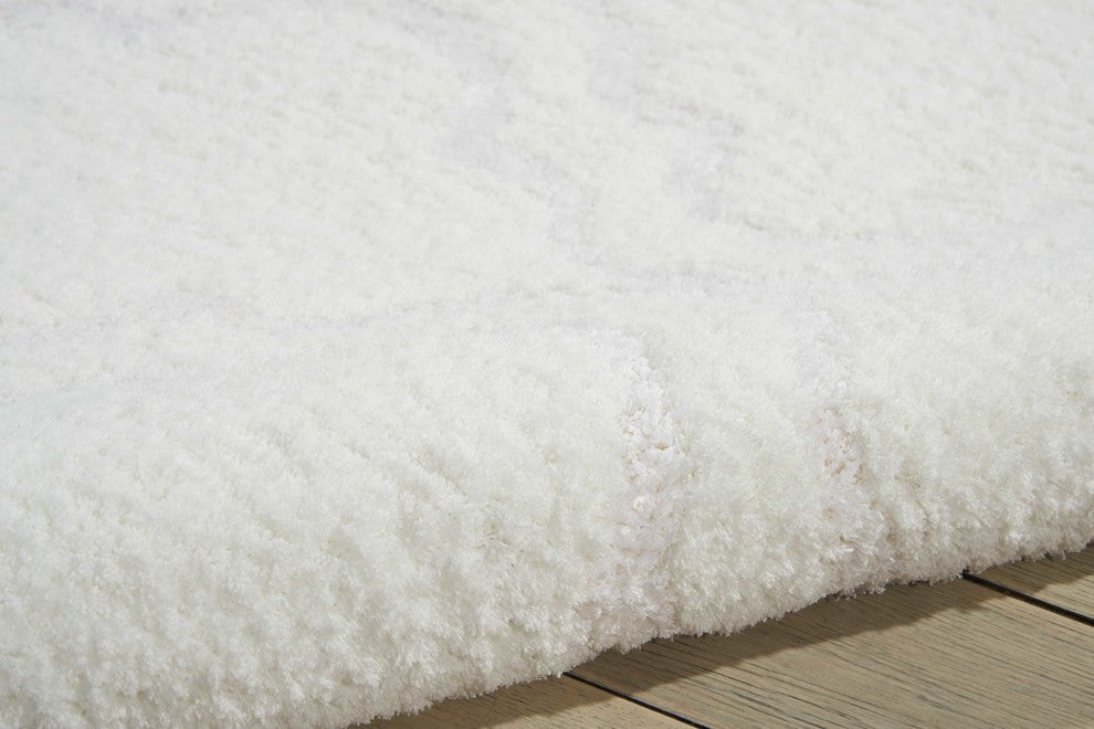 Kathy Ireland Light and Airy White Shag Area Rug By Nourison, 5'x7'