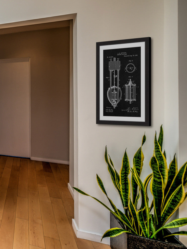 "Arc Lamp 2 1893 Black Paper" Framed Painting Print