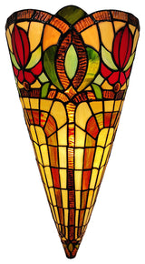 Tiffany Style 2 Light Vintage Wall Lamp 20" Tall