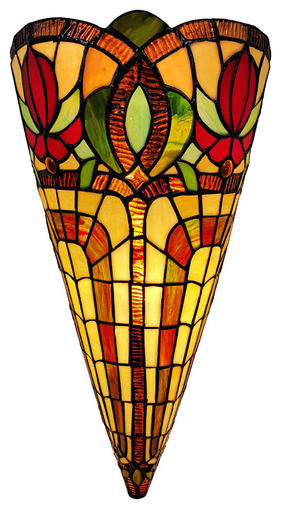 Tiffany Style 2 Light Vintage Wall Lamp 20" Tall