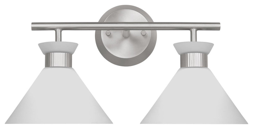Belcarra 2 Light Bath, Brushed Steel