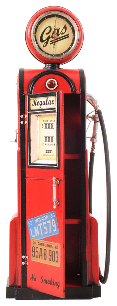 Gas Pump Withclock 1:4 Handcrafted metal Decor