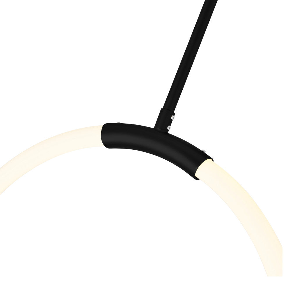 Hoops 1 Light LED Chandelier With Black Finish