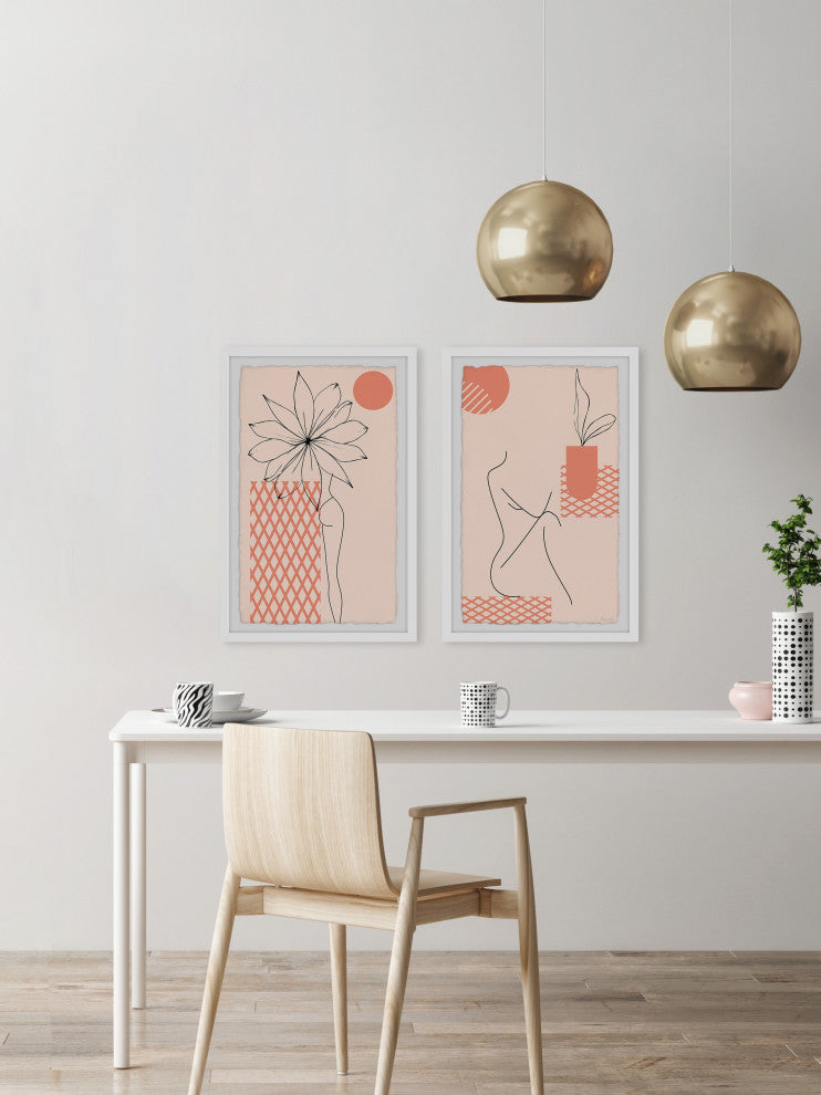 Bare and Sun-Kissed Diptych, 2-Piece Set, 30x45 Panels