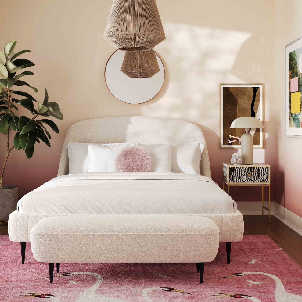 Denise Cream Boucle Bed, King