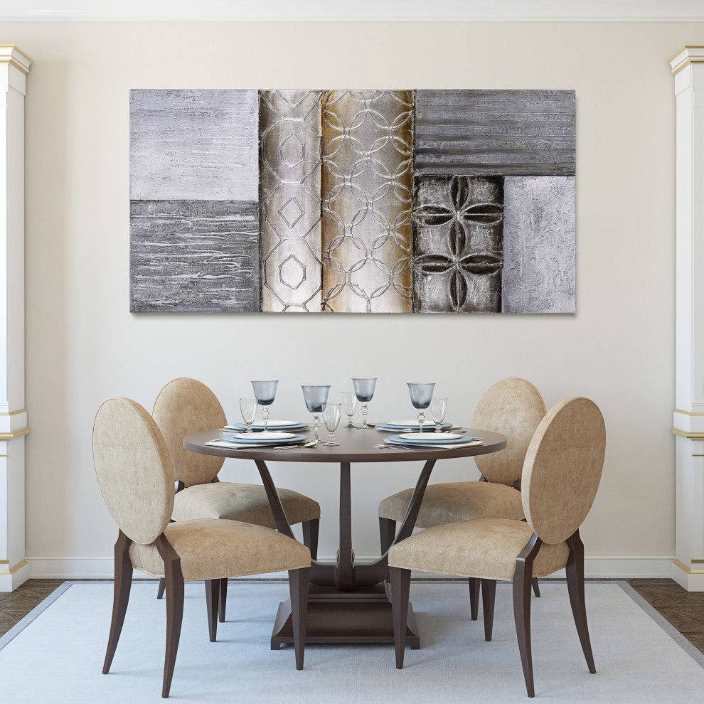 Stacked Abstract Wall Art Textured Metallic Hand Painted by Martin Edwards, Stacked 1