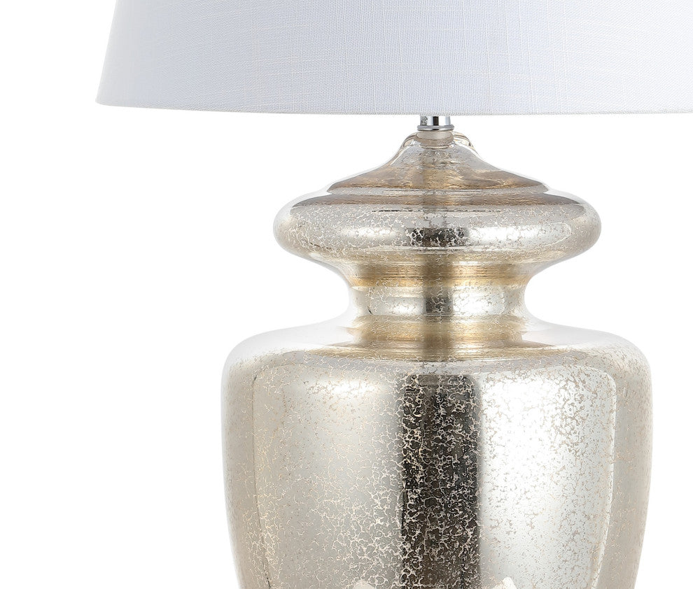Hughes 31" Glass Table Lamp, Mercury Glass