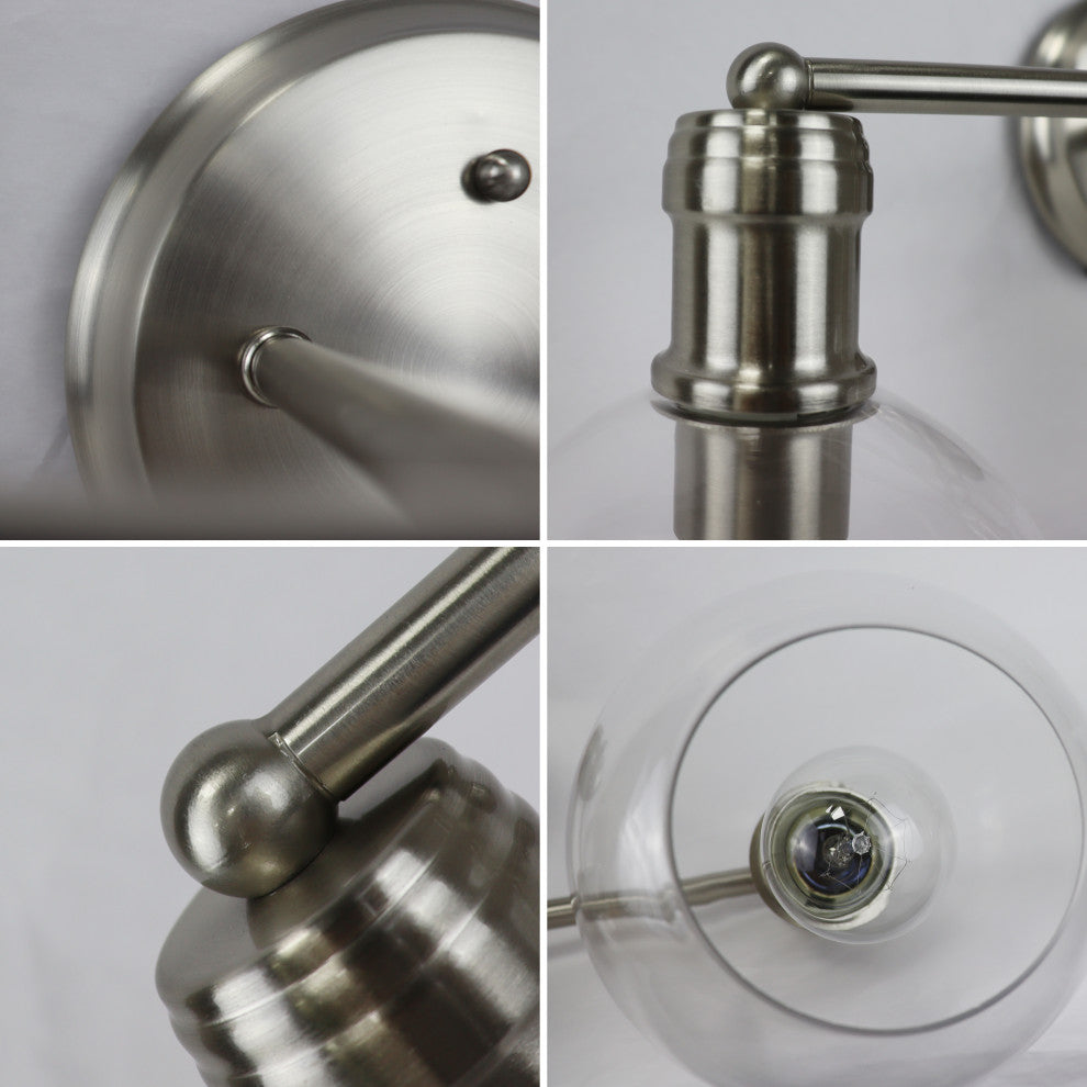 Oxa Transitional Brushed Nickel 3 Light Vanity Bath Light 22" Wide