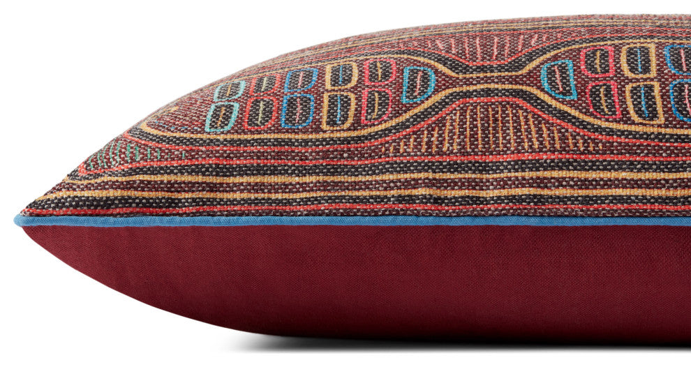 Loloi PLL0107 Berry / Multi 13'' x 35'' Cover, Poly Pillow