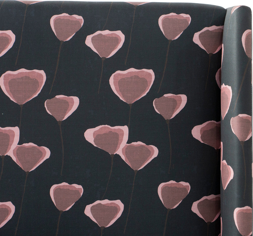 Maxwell Wingback Bed, Poppy Navy, Full