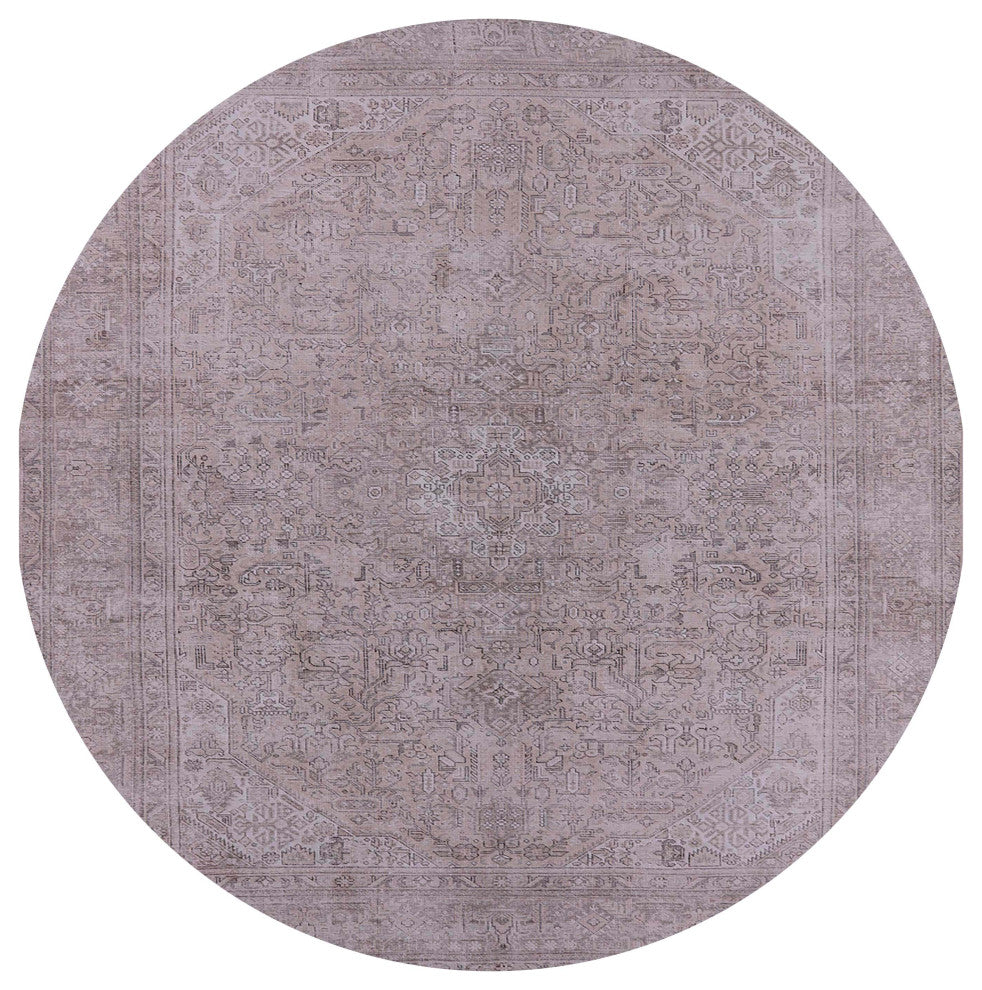 Ahgly Company Indoor Round Mid-Century Modern Area Rugs, 6' Round