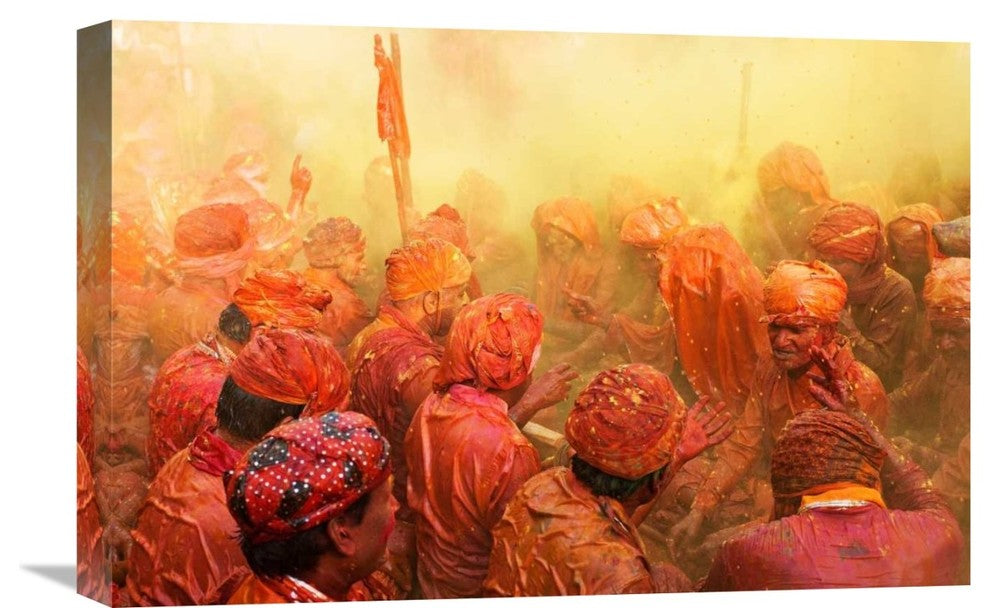 "Lathmar Holi" Stretched Canvas Giclee by Francesco Vaninetti, 22x15"