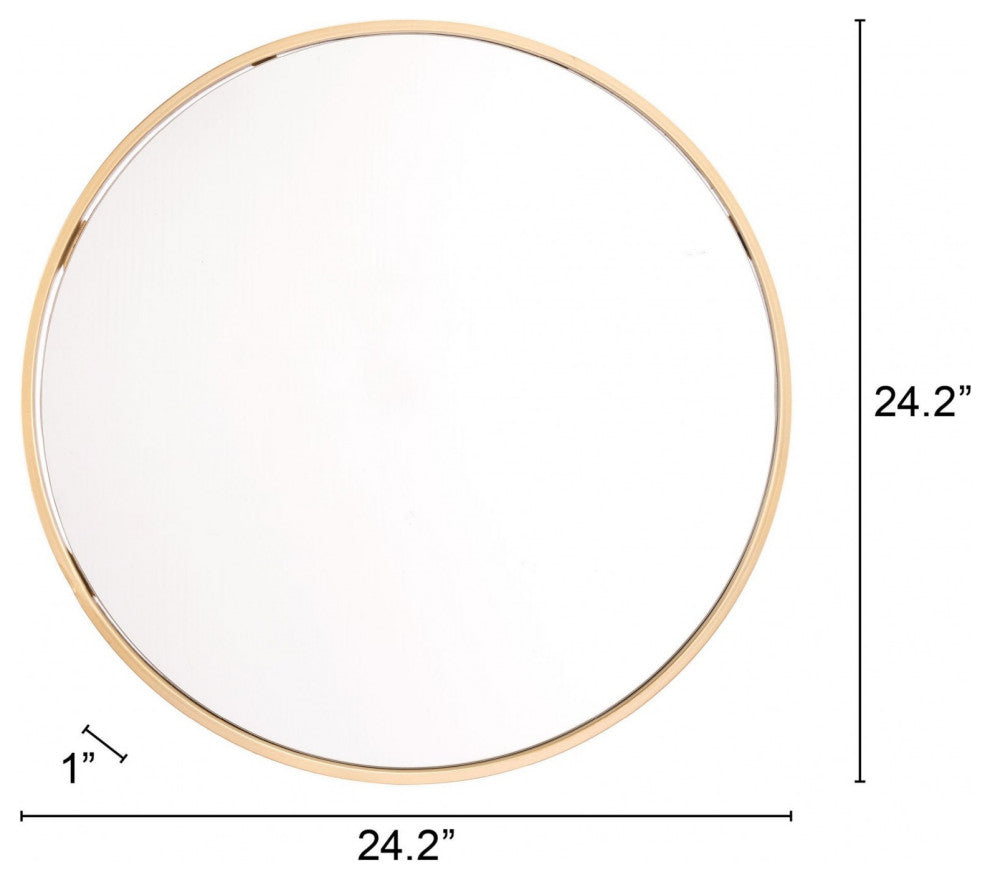 Minimal Gold Oval Mirror