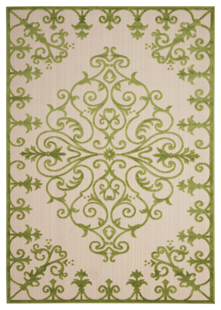 8 x 11 Green Medallion Indoor Outdoor Area Rug